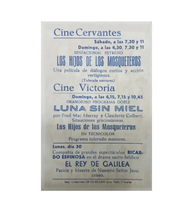 LOS HIJOS DE LOS MOSQUETEROS reverso