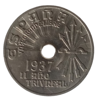 25 CENTIMOS DE PESETA 1937 NIQUEL