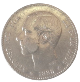 1 PESETA ALFONSO XII 1885 * 86