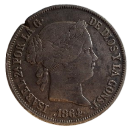 40 CENTIMOS DE ESCUDO ISABEL II 1864