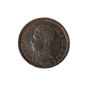 50 CENTIMOS DE PESETA DE ALFONSO XIII 1904
