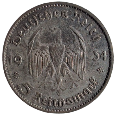 5 MARCOS ALEMANIA TERCER REICH 1934