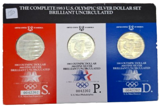 JUEGO DE DÓLARES USA JUEGOS OLIMPICOS 1983 SIN CIRCULAR DIFERENTES CECAS