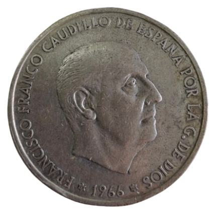 100 PESETAS DE PLATA 1966 * 68