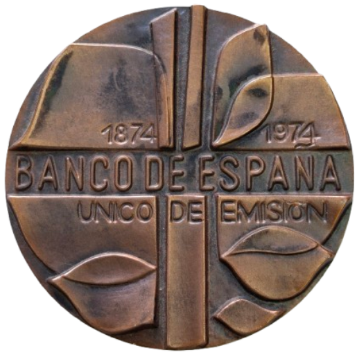 MEDALLA DEL BANCO ESPAÑA ÚNICO DE EMISIÓN 1874 -1974