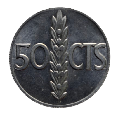 50 CÉNTIMOS DE PESETA 1966 *70 (PRUEBA) - Imagen 2