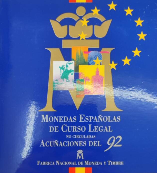 CARTERA CON ACUÑACIONES MONEDAS ESPAÑOLA CIRCULACIÓN 1992