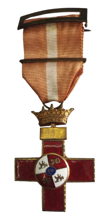 CRUZ AL MÉRITO MILITAR CON DISTINTIVO ROJO  (ANTERIOR A 1975)