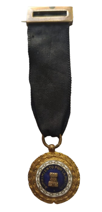 MINIATURA DE MEDALLA DE SUFRIMIENTO POR LA PATRIA CINTA NEGRA