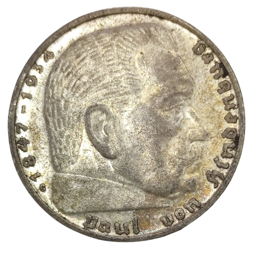 2 MARCOS TERCER REICH PLATA 1937