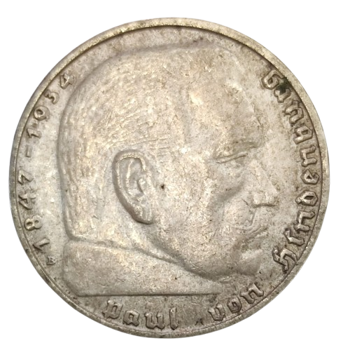 2 MARCOS TERCER REICH PLATA 1938
