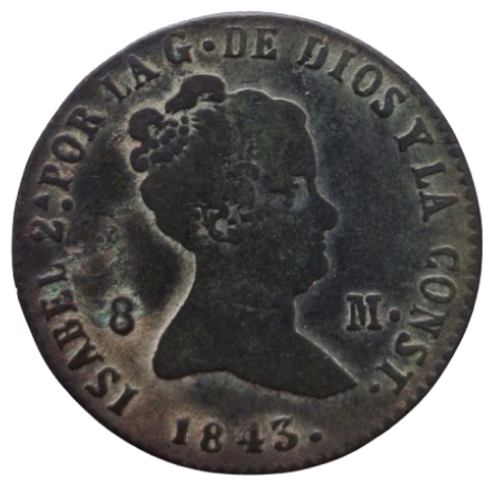 8 MARAVEDIES ISABEL II SEGOVIA 1843