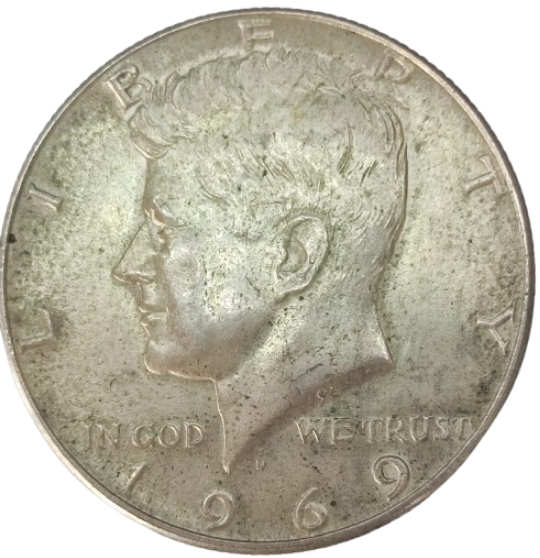 1/2 DOLLAR PLATA BAJA 1969 KENNEDY