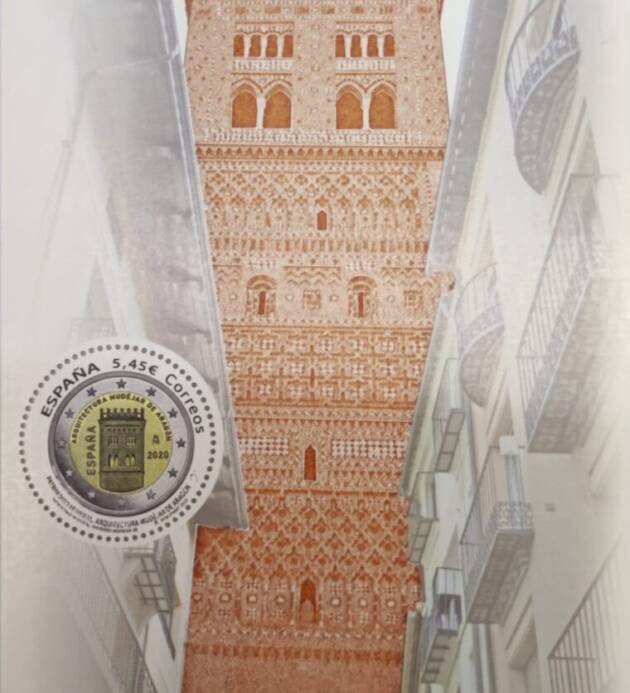 HOJA BLOQUE DE PATRIMONIO MUNDIAL 2020 ARQUITECTURA MUDÉJAR DE ARAGÓN.