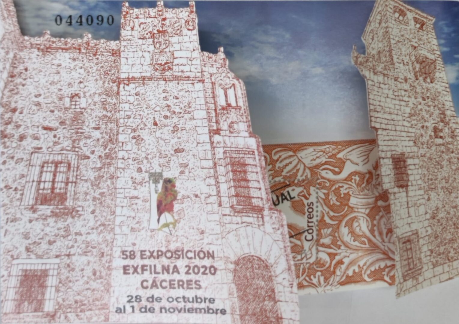 HOJA BLOQUE DE LA LVIII EXPOSICIÓN EXFILNA 2020 CÁCERES