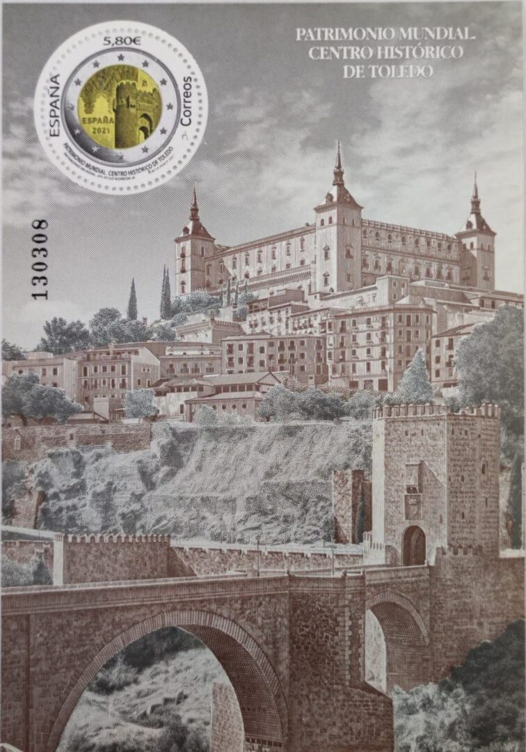 HOJA BLOQUE PATRIMONIO MUNDIAL 2021. CENTRO HISTÓRICO DE TOLEDO.