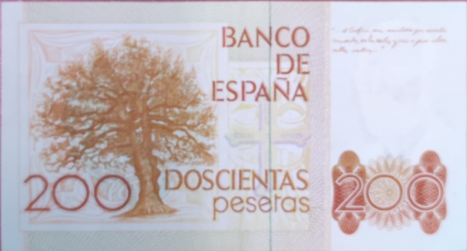 BILLETE DE 200 PESETAS. LEOPOLDO ALAS "CLARÍN". 1980 - Imagen 2