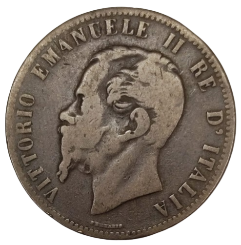 10 CÉNTIMOS DE VITTORIO EMANUELE II ITALIA 1867