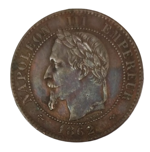 2 CÉNTIMOS DE FRANCO NAPOLEÓN III 1862