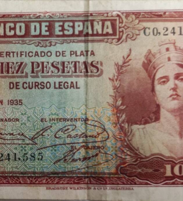 BILLETE DE 10 PESETAS ESPAÑA 1935