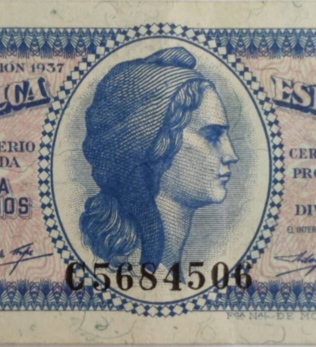 BILLETE 50 CÉNTIMOS DE PESETA ESPAÑA 1937 SERIE C