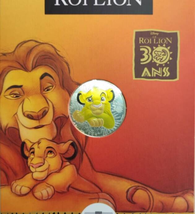 MONEDA 10 EUROS DEL REY LEÓN 30 ANIVERSARIO  PLATA FRANCIA
