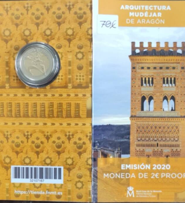CARTERITA 2€ ESPAÑA 2020 ARQUITECTURA MUDEJAR DE ARAGÓN
