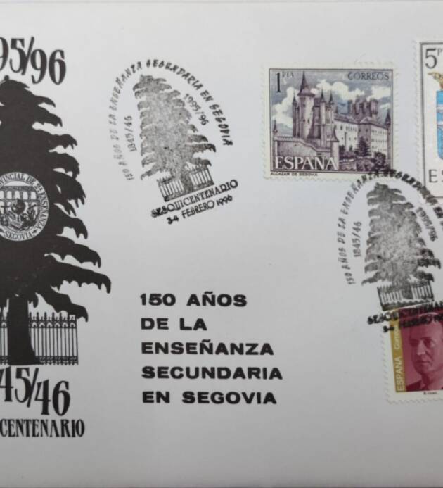 SOBRE DE CIRCULACIÓN DE PRIMER DÍA  150 AÑOS DE LA ENSEÑANZA SECUNDARIA EN SEGOVIA  1996