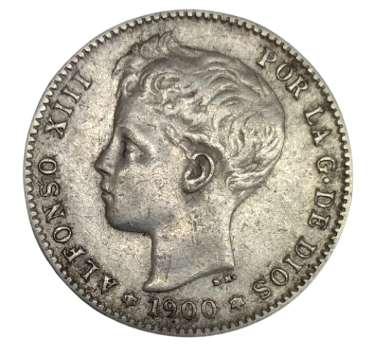 1 PESETA ALFONSO XIII 1900 PLATA