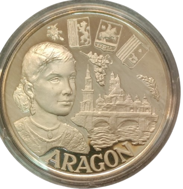 MEDALLA  COMUNIDAD AUTÓNOMA DE ARAGÓN PLATA  FINA.