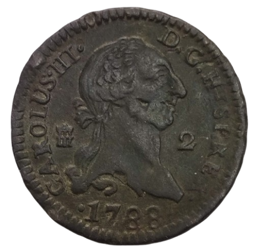 2 MARAVADÍES CARLOS III 1788 SEGOVIA