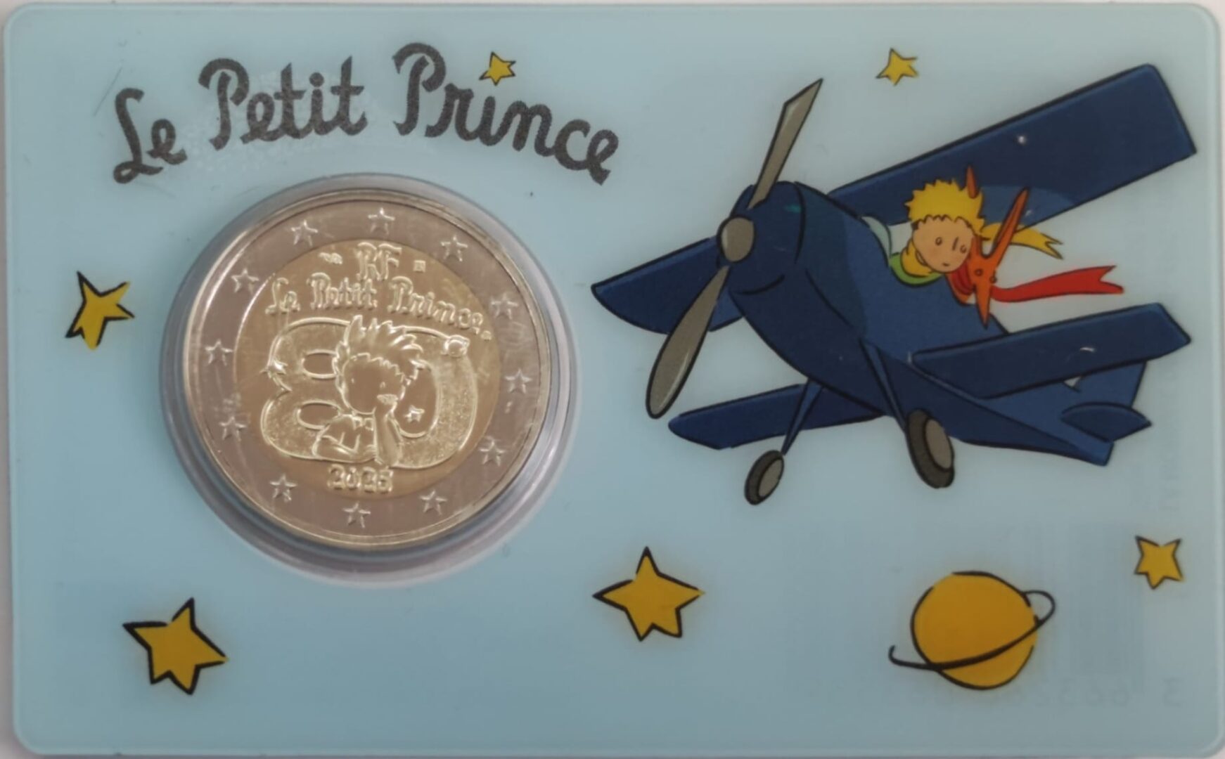 MONEDA 2€ COINCARD CONMEMORATIVA DEL 80 ANIVERSARIO PUBLICACIÓN PRINCIPITO FRANCIA 2026 - AVIONETA