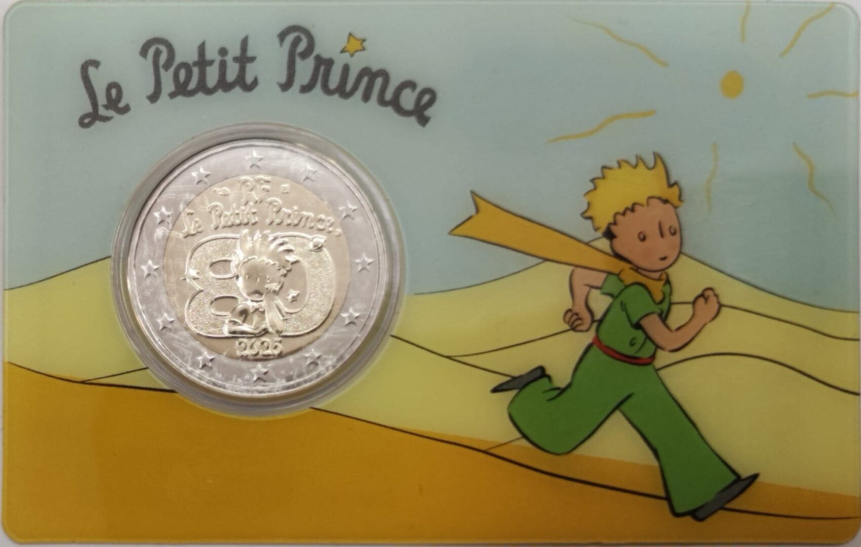 MONEDA 2€ COINCARD CONMEMORATIVA DEL 80 ANIVERSARIO PUBLICACIÓN PRINCIPITO FRANCIA 2026 - DESIERTO
