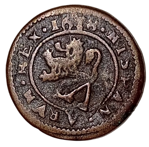 4 MARAVEDIES FELIPE III 1618 SEGOVIA CON RESELLO