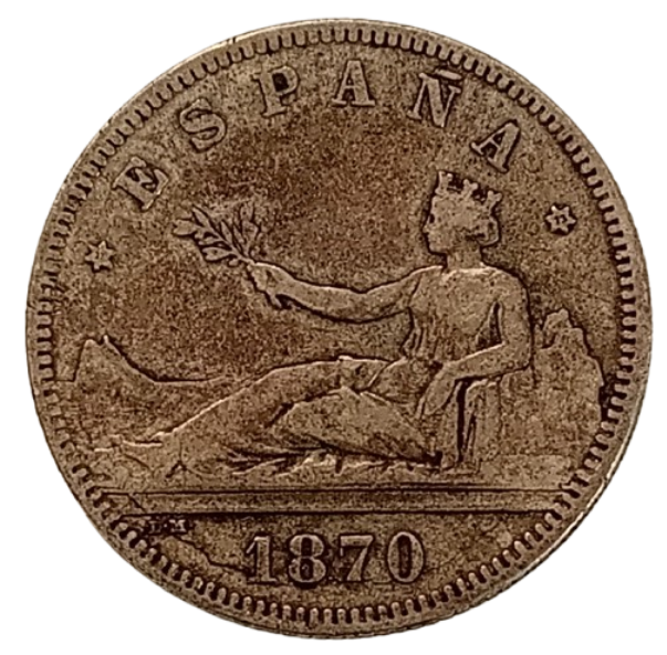 2 PESETAS GOBIERNO PROVISIONAL 1870 (*18 - *73)