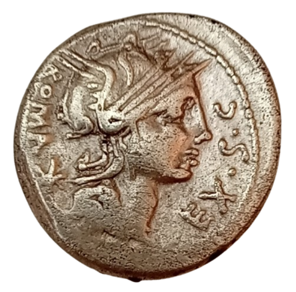 DENARIO REPÚBLICA ROMANA FAMILIA SERGIA 116 -115 A.C. PLATA